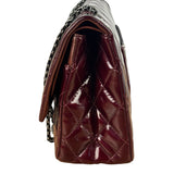 Chanel Burgundy Quilted Patent Leather 2.55 Reissue 227 Large Double Flap Bag 2011