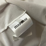 Miu Miu White Blue Embroidered Logo T-Shirt