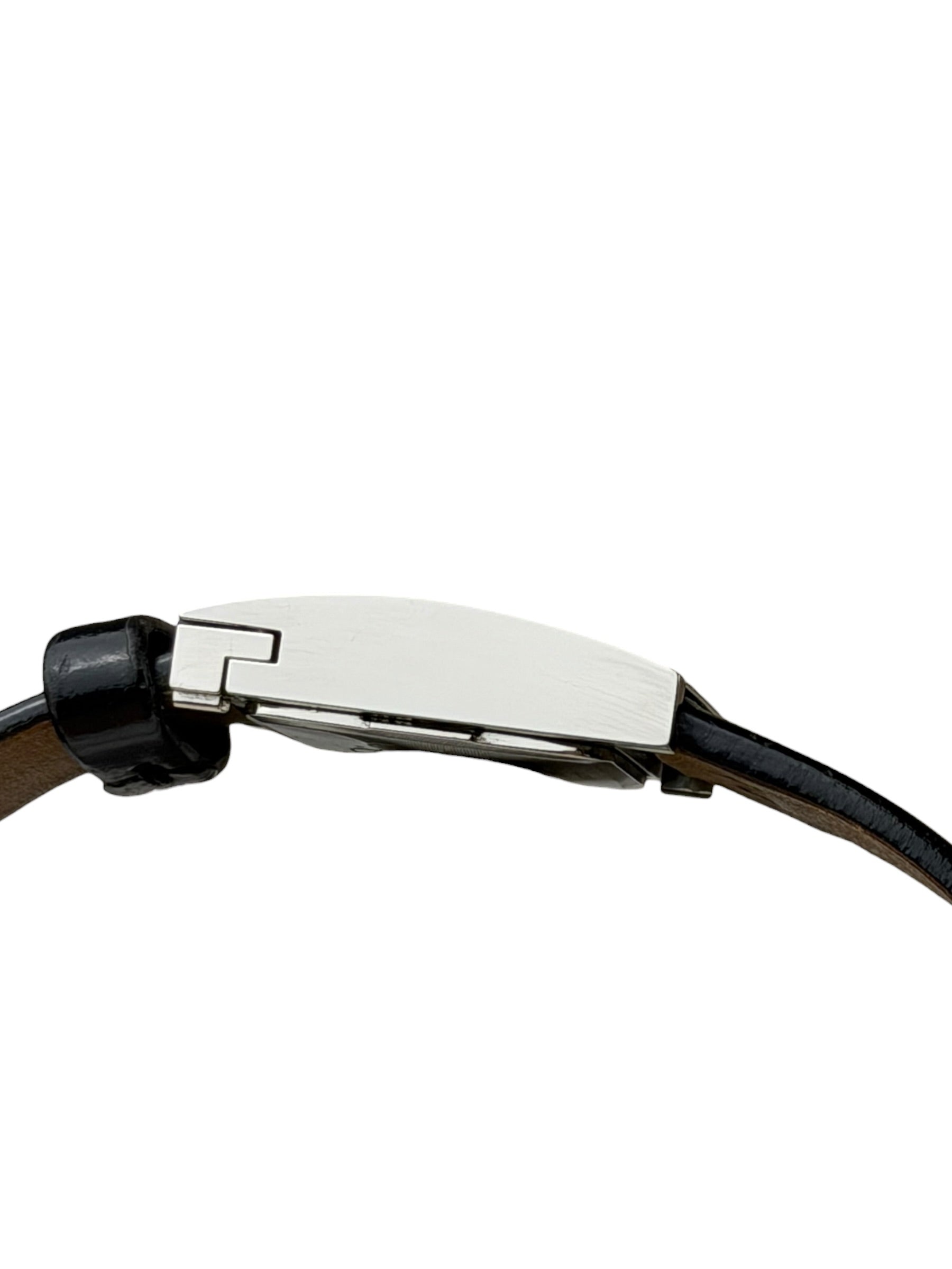 Dior Silver Dial Black Leather Strap D78-100