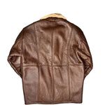 Vintage Leather Fur Lined Long Coat