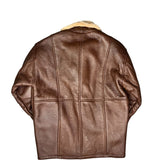 Vintage Leather Fur Lined Long Coat