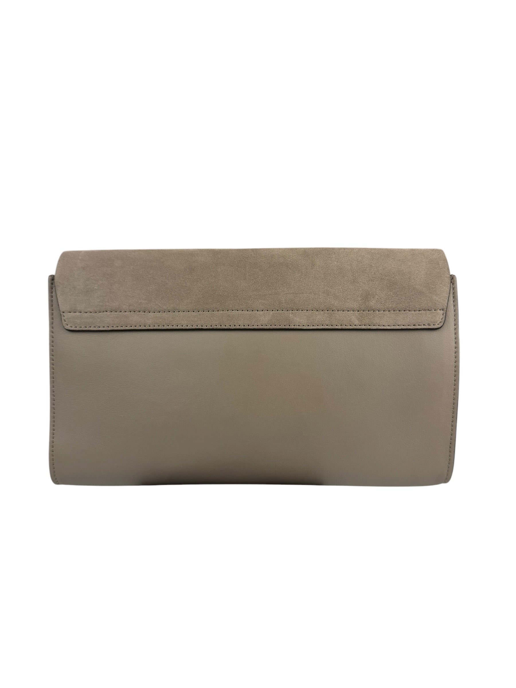 Chloe Grey Leather/Suede Faye Clutch