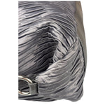 Coach Vintage Metallic Grey Leather Ashley Gathered Sateen Satchel Shoulder Bag
