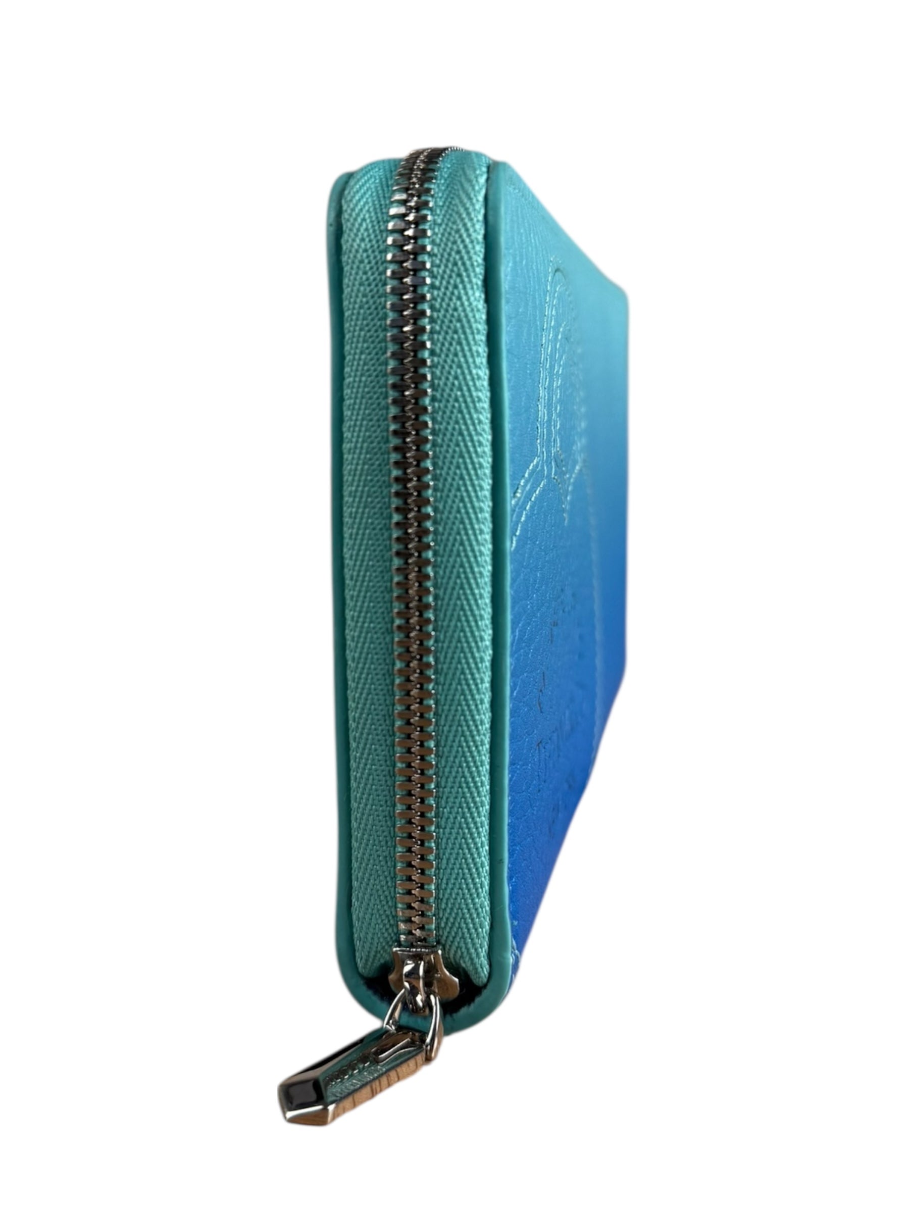 Tiffany & Co Blue Gradient Leather Long Zippy Wallet