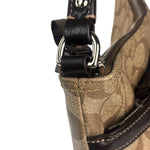 Coach Brown Leather Trim Signature Peyton File Crossbody