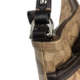 Coach Brown Leather Trim Signature Peyton File Crossbody