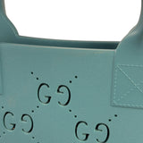 Gucci Dusty Azure Perforated Rubber Tote