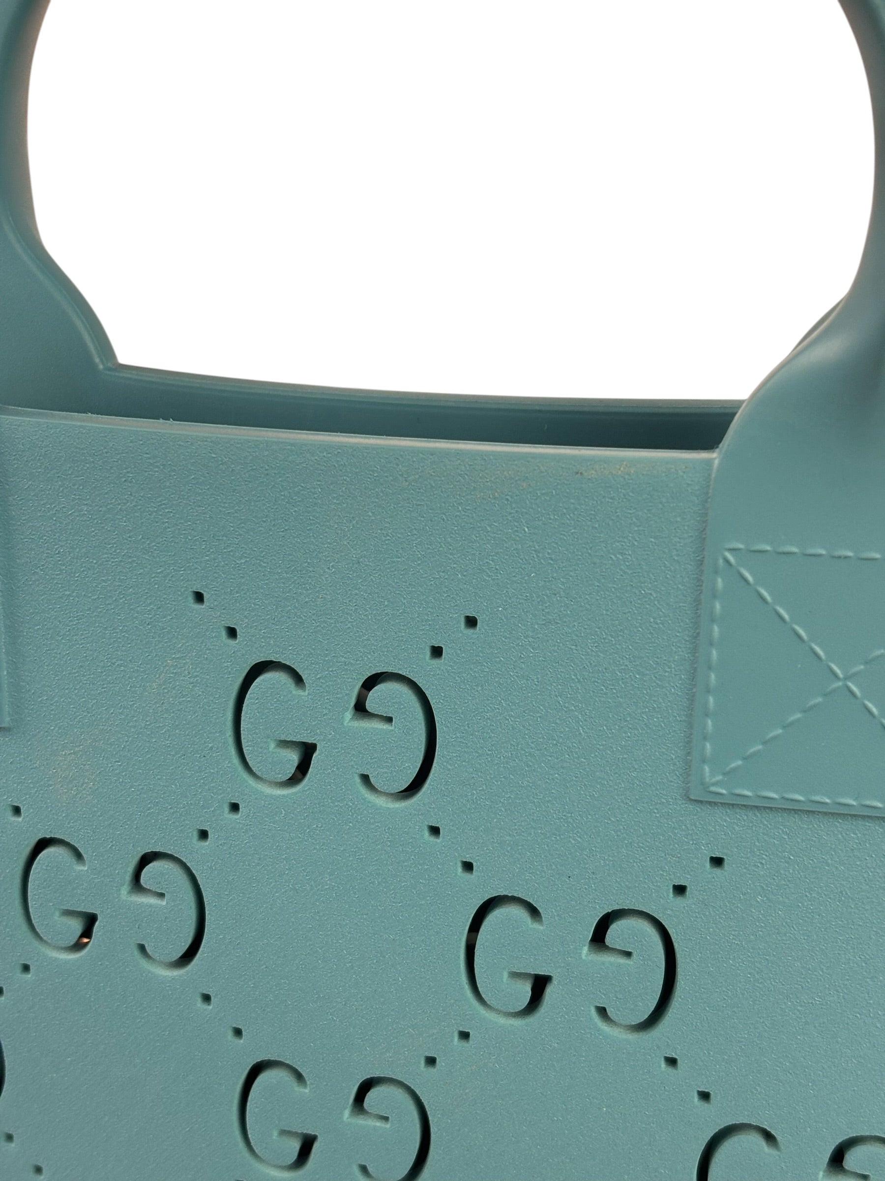 Gucci Dusty Azure Perforated Rubber Tote