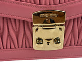 Miu Miu Pink Confidential Nappa Matelassè Leather Shoulder Bag
