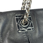 Christian Dior Black Leather Cannage Granville Chain Tote