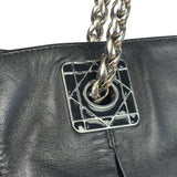 Christian Dior Black Leather Cannage Granville Chain Tote