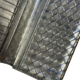 Bottega Veneta Black Intercciato Long Wallet