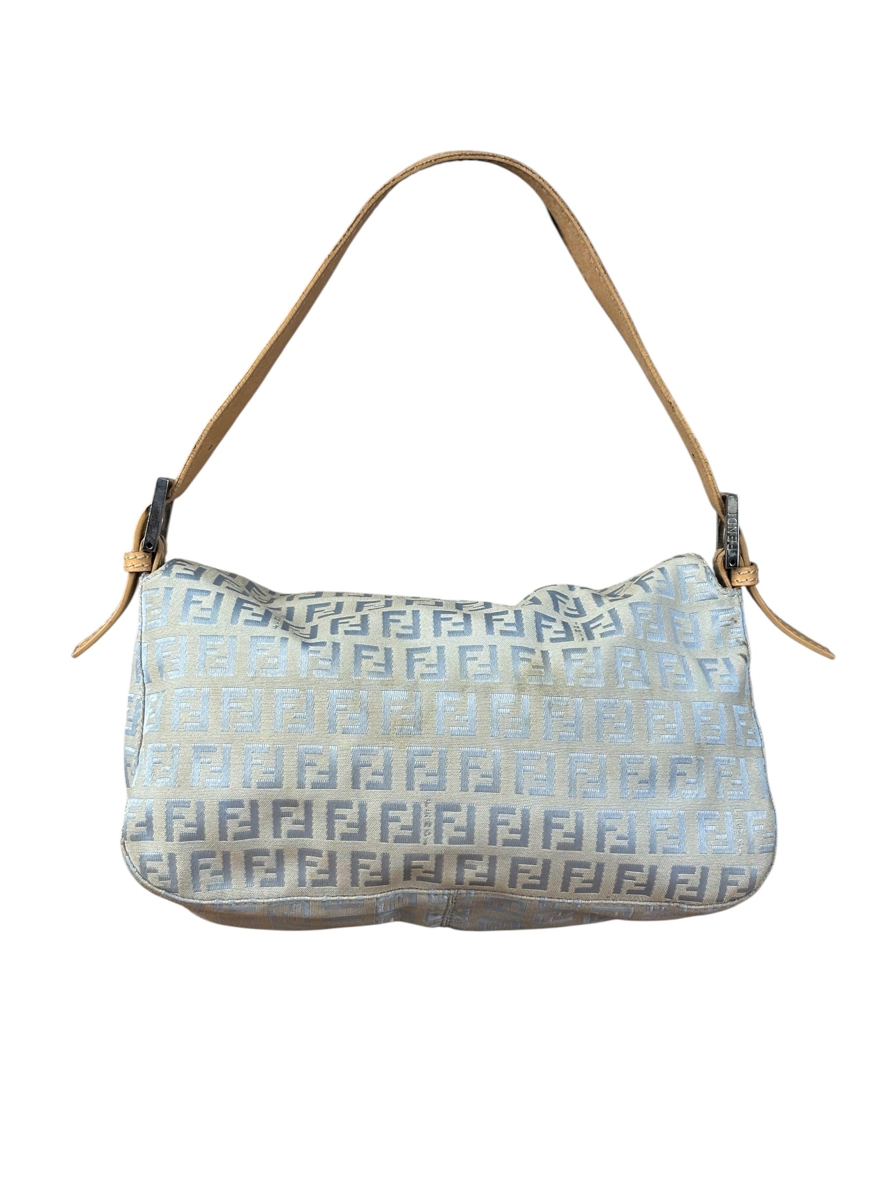 Fendi Vintage Blue Zucca Print Baguette