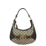 Gucci GG Canvas Bamboo Horsebit Amalfi Hobo