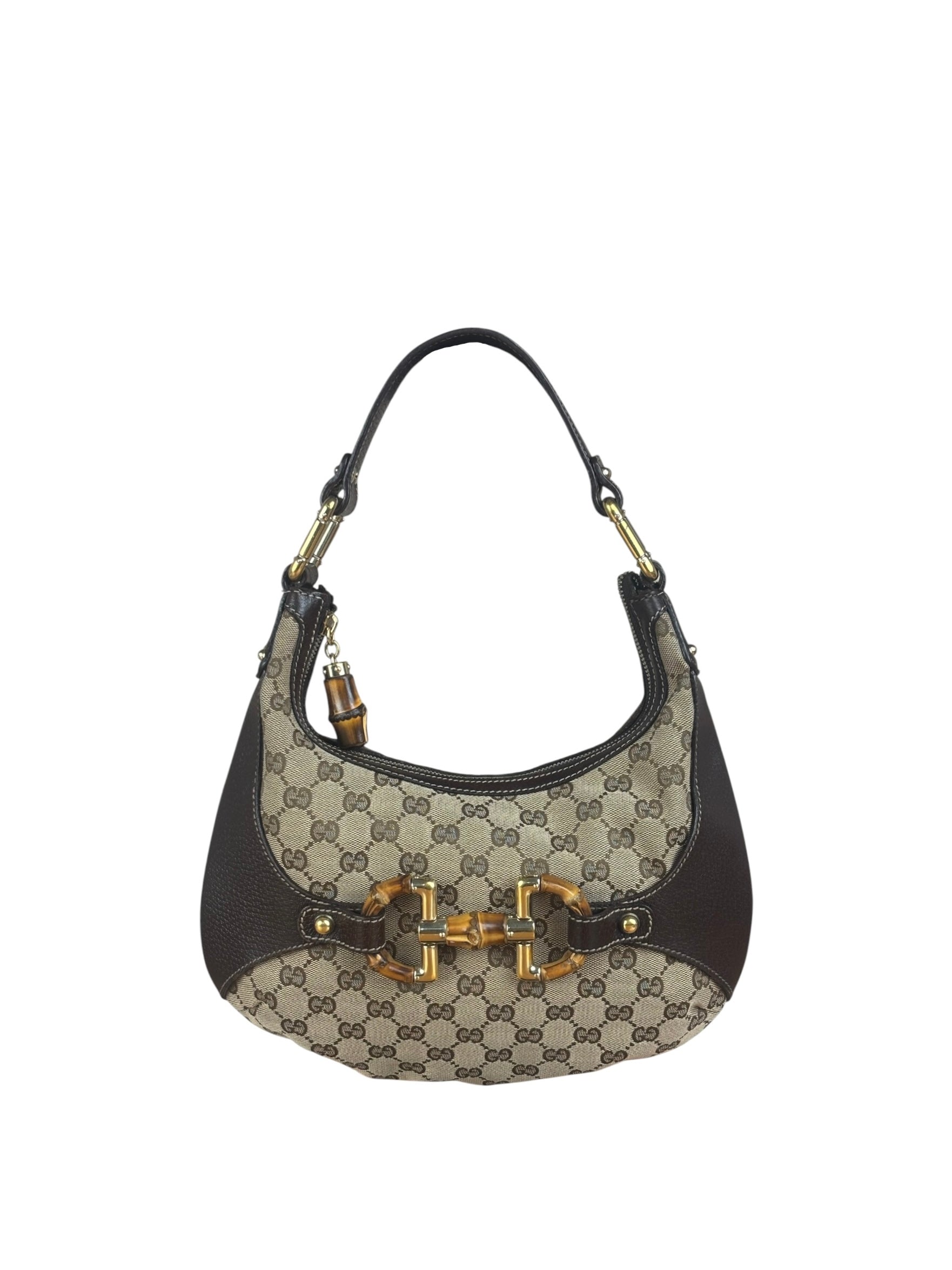 Gucci GG Canvas Bamboo Horsebit Amalfi Hobo