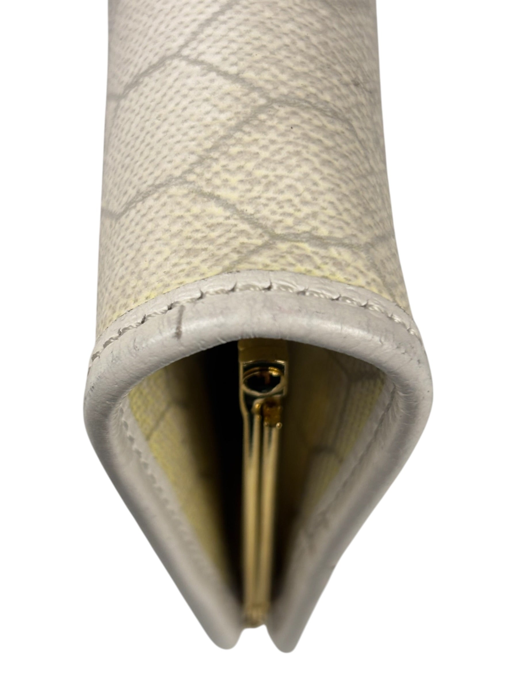 Christian Dior Vintage White Honeycomb Print Mini Coin Pouch