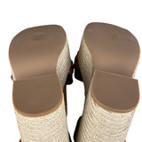 Miu Miu Brown Raffia/Leather Platform Sandals