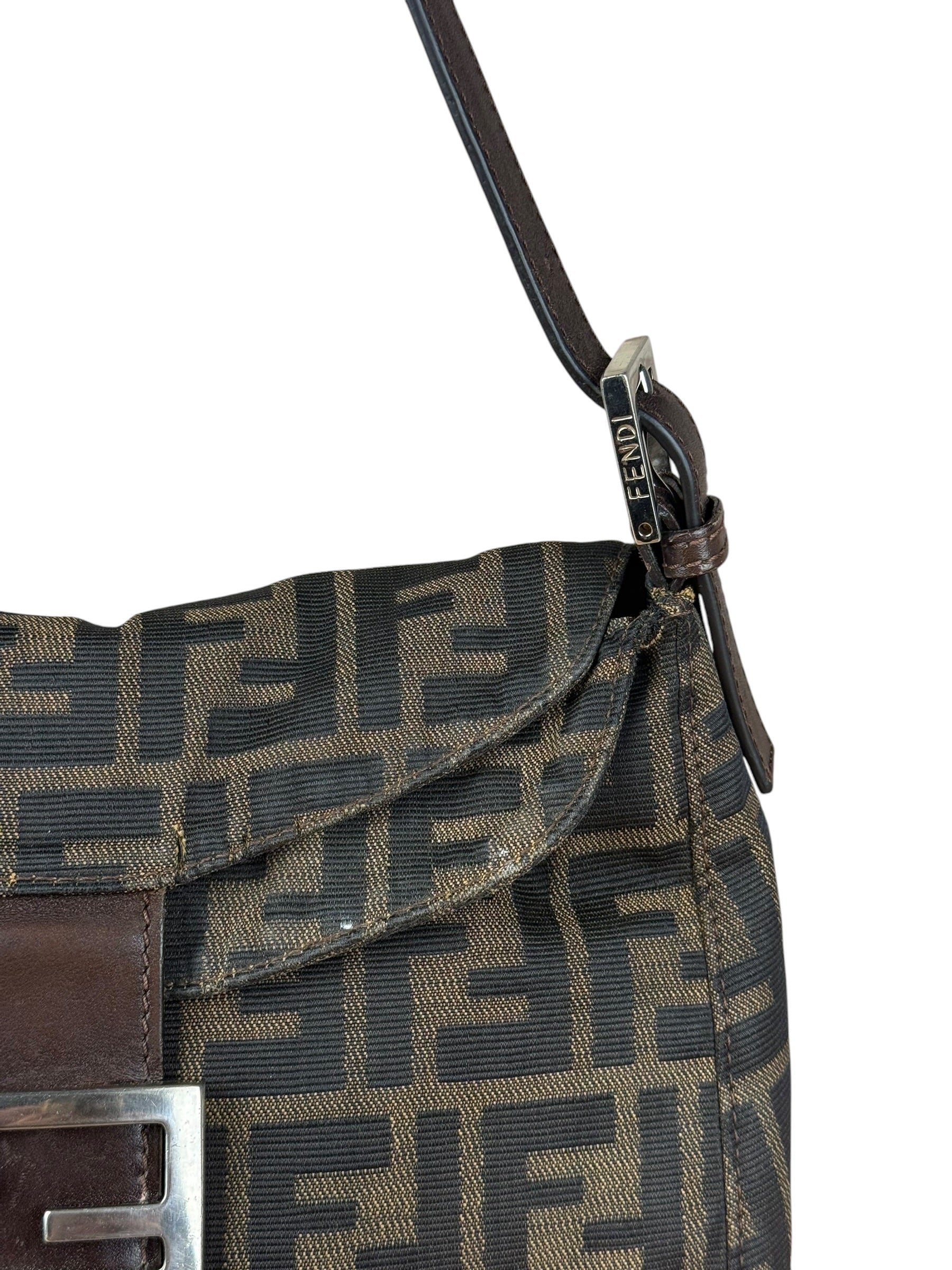 Fendi Vintage Zucca FF Baguette Shoulder Bag