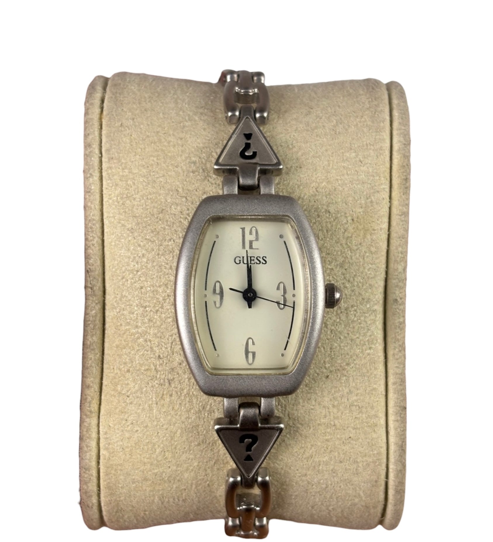 Guess White Dial Triangular Link Strap