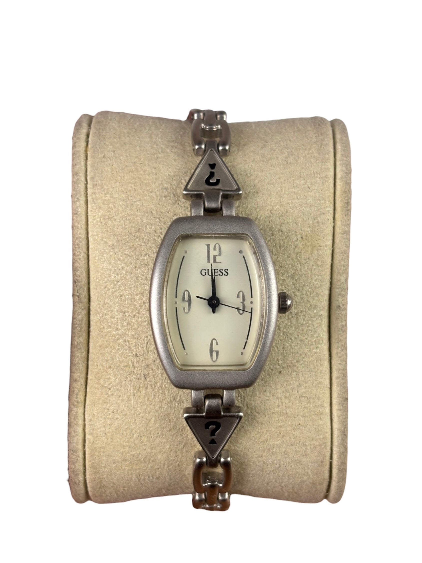 Guess White Dial Triangular Link Strap