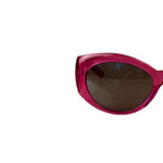 Balenciaga Shiny Transparent Fuchsia Round cat-Eye Sunglasses