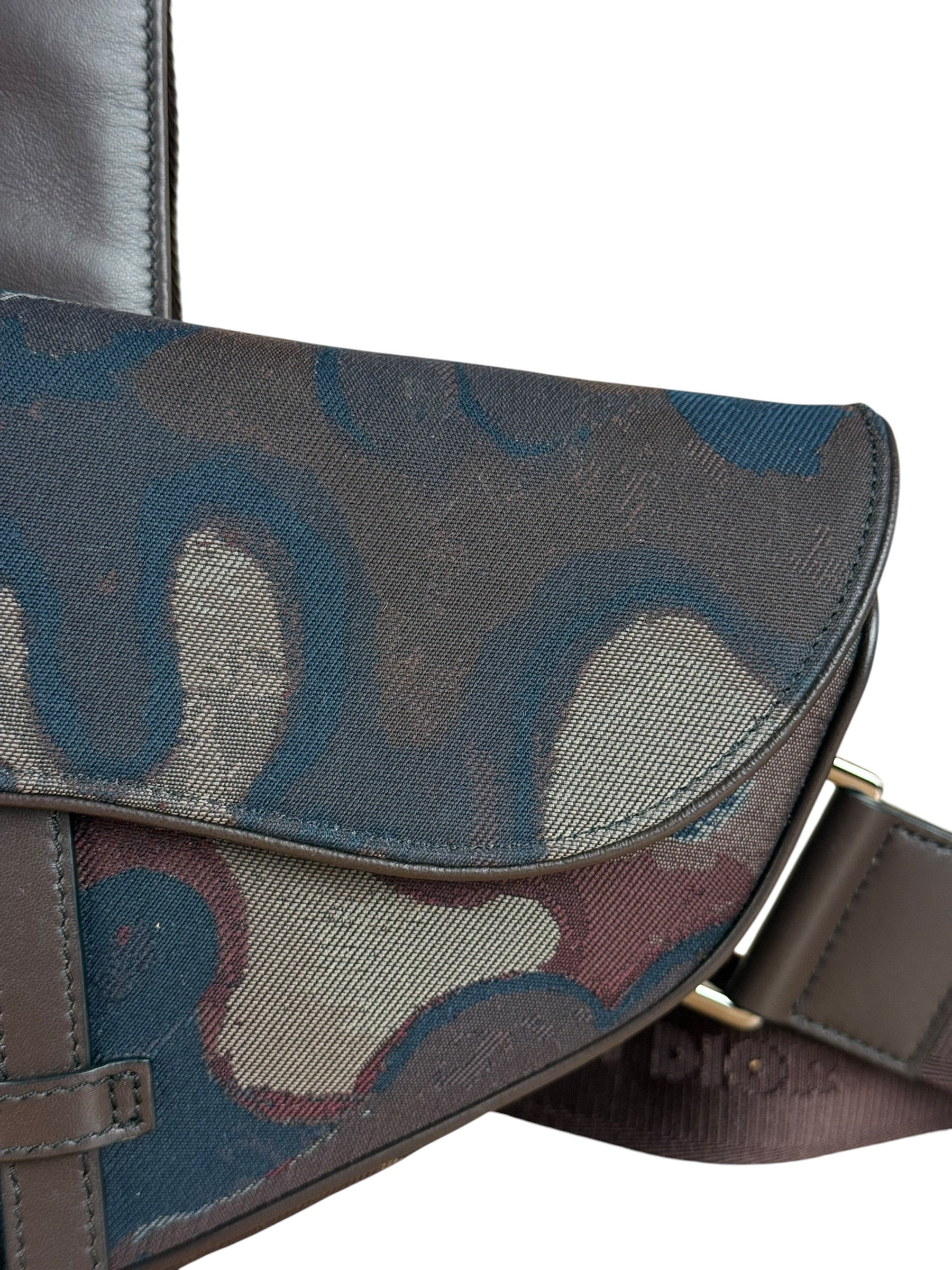 Christian Dior x Peter Doig Saddle Camouflage Canvas Messenger