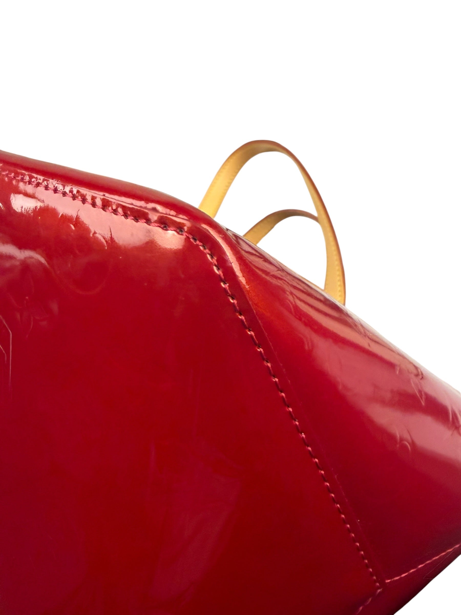 Louis Vuitton Red Monogram Vernis Bellevue Handbag PM
