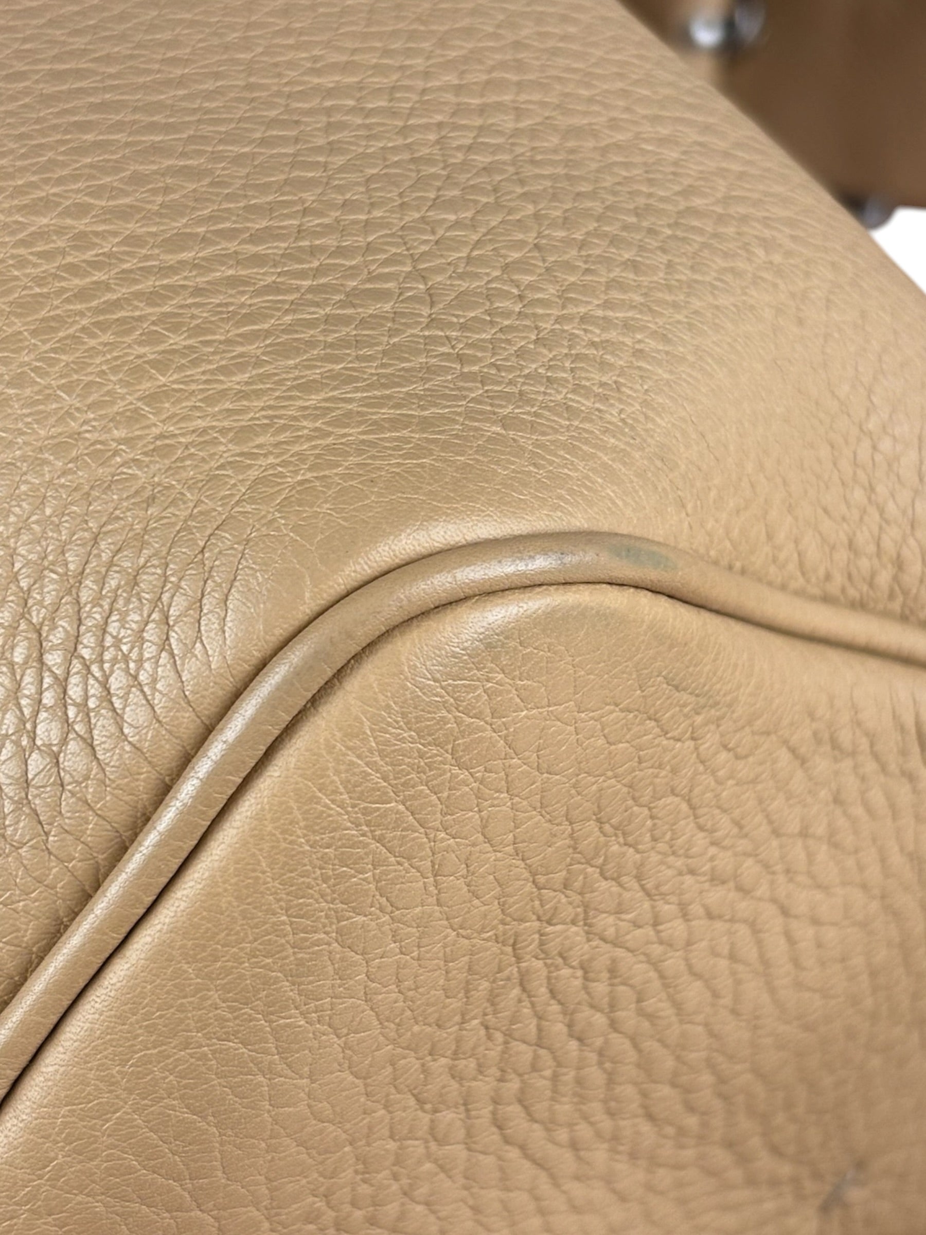 Prada Beige Leather Vitello Daino Buckle Shoulder Bag