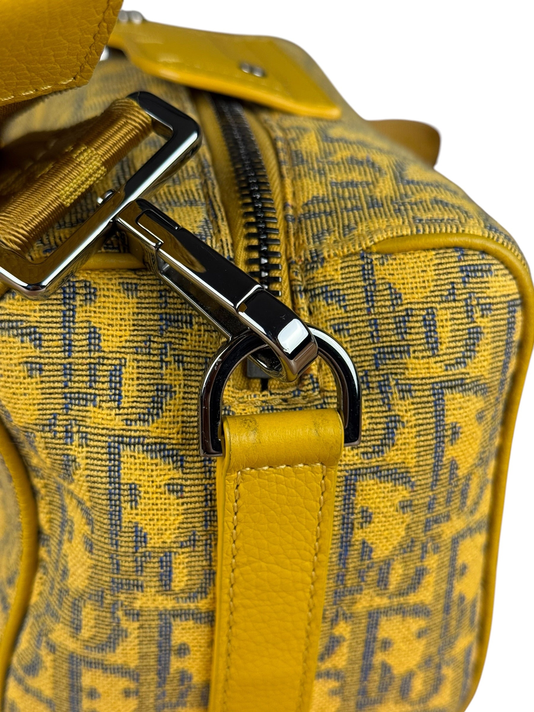 Christian Dior Yellow Oblique Canvas Lingot 22 Shoulder Bag