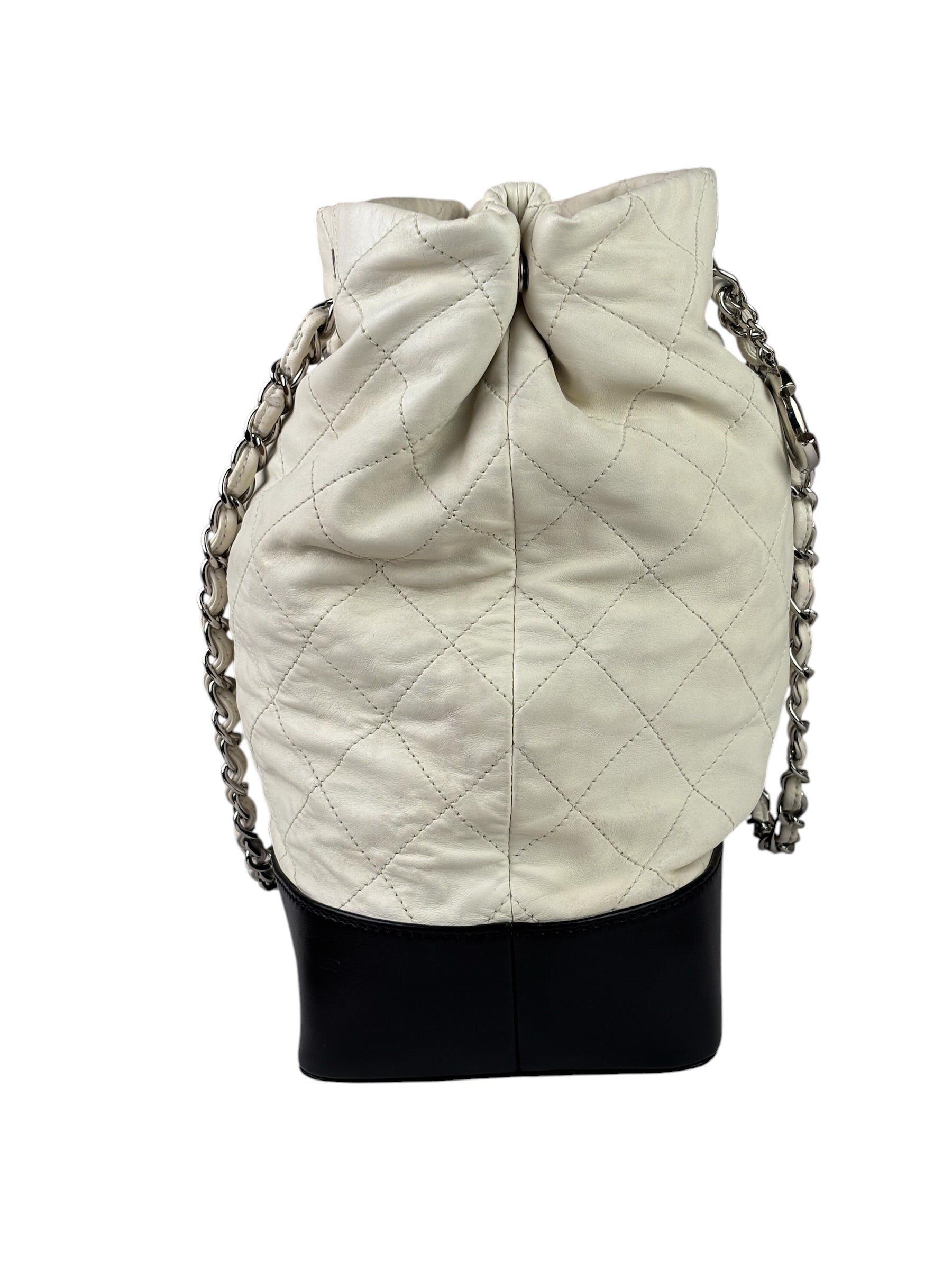 Chanel White Quilted Leather Gabrielle Shopping Tote 2010