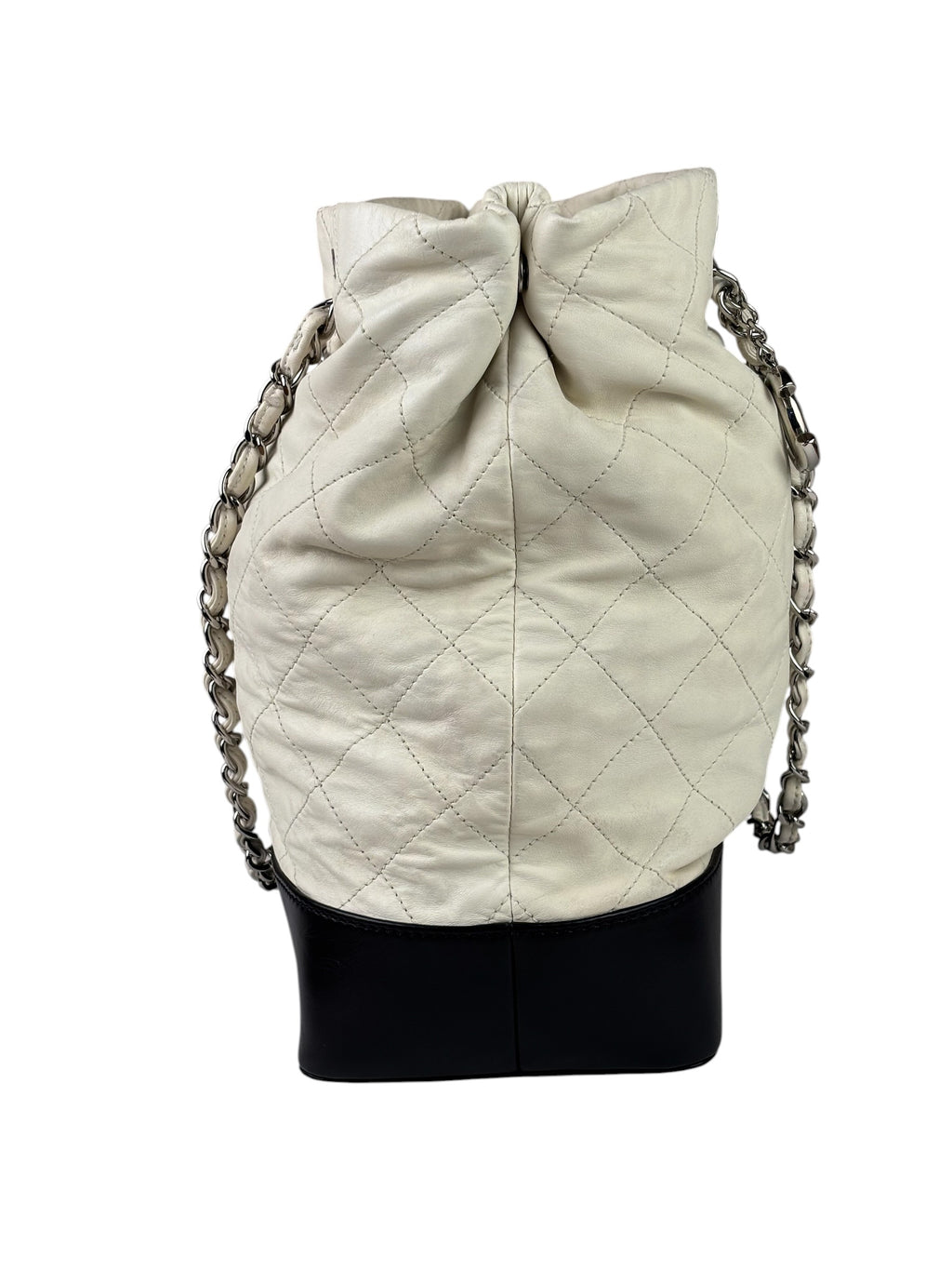 Chanel White Quilted Leather Gabrielle Shopping Tote 2010