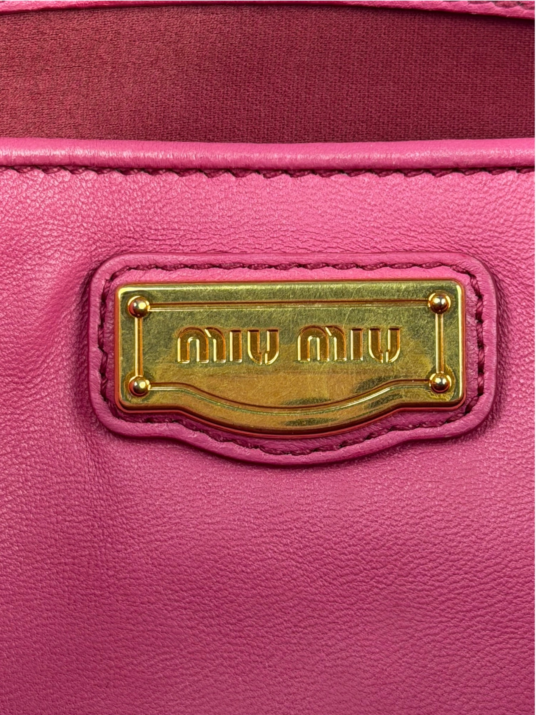 Miu Miu Pink Nappa Leather 2Way Tote Bag