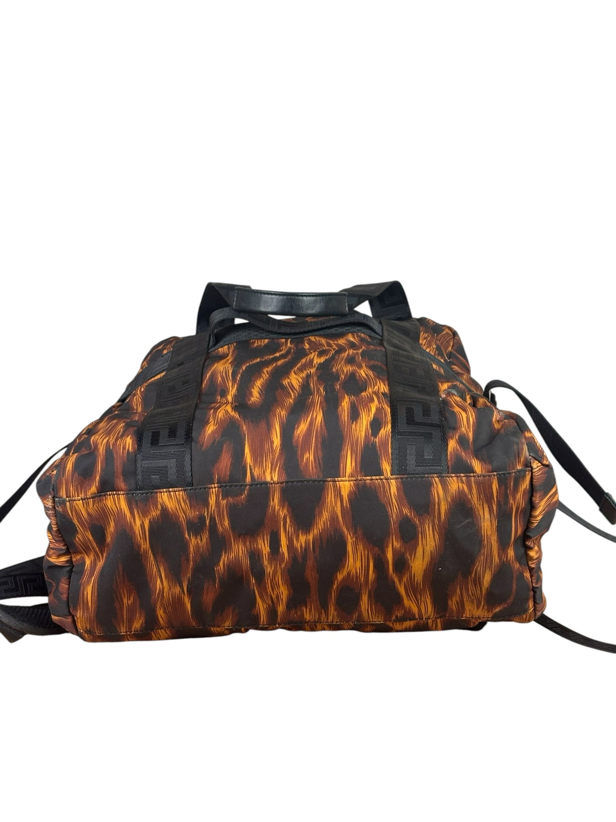 Versace Colorblock Tiger Print Medusa Head Travel Backpack