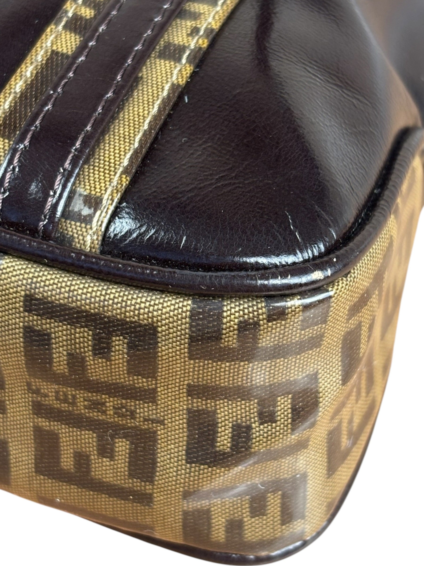 Fendi Vintage Zucca Patent Canvas Tote Bag