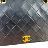 Chanel CC Vintage Black Quilted Chain Flap Bag