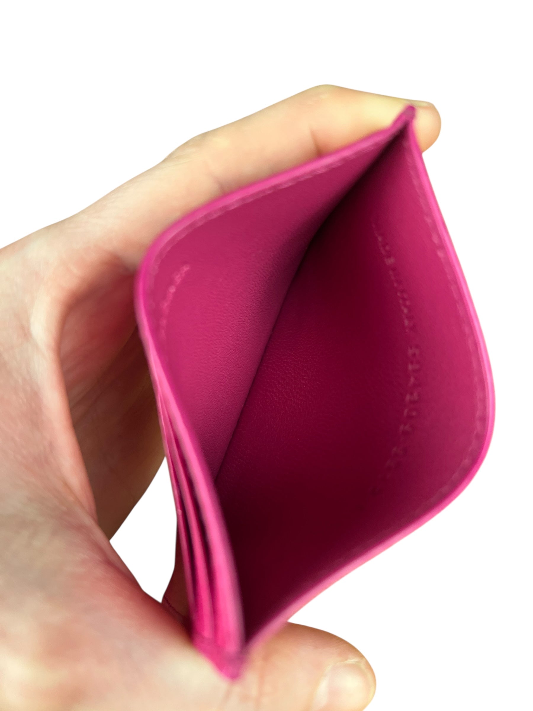Balenciaga Leather Los Angeles Card Holder Fuchsia