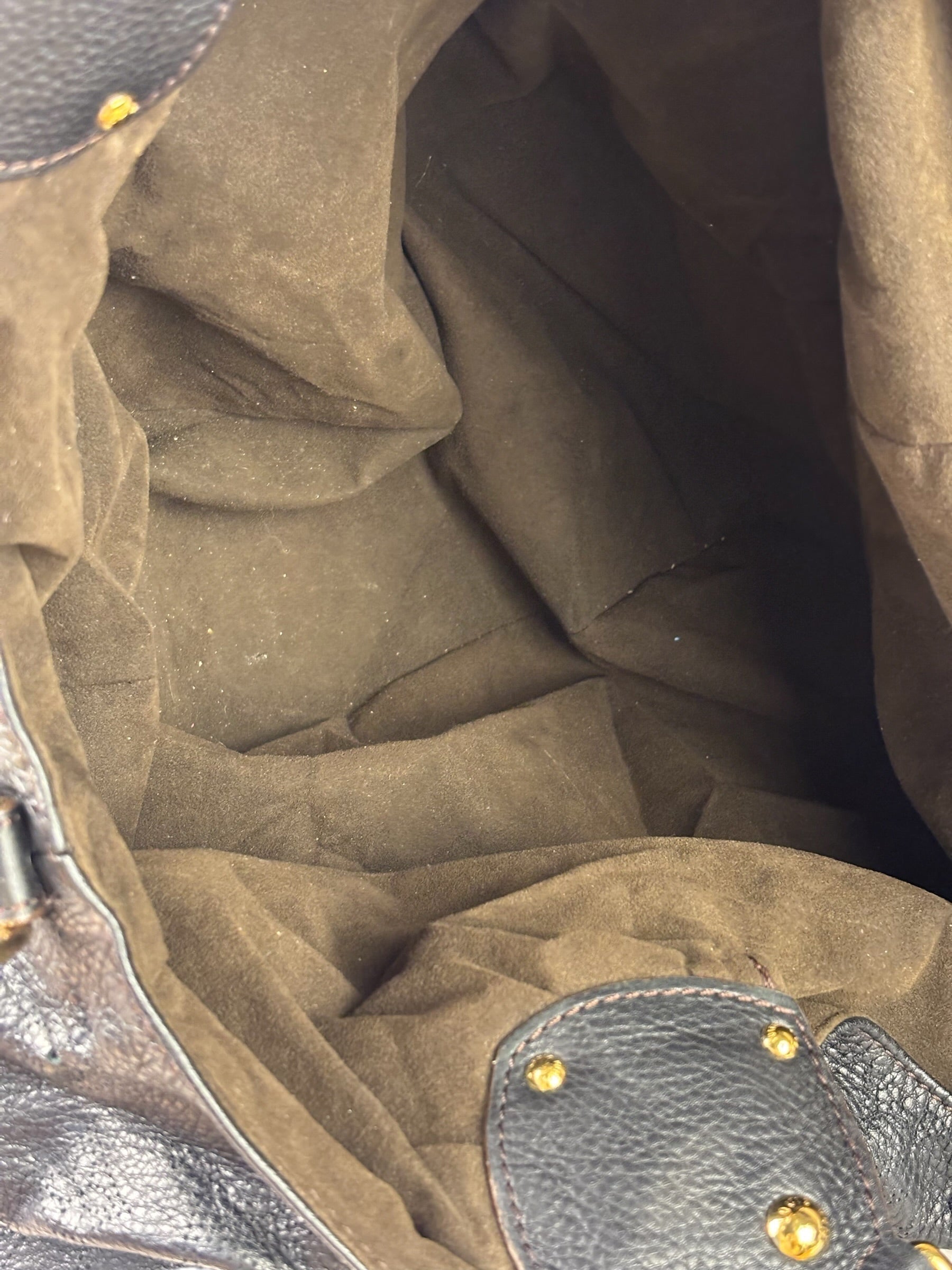 Louis Vuitton Black Calfskin Mahina XL Hobo Bag