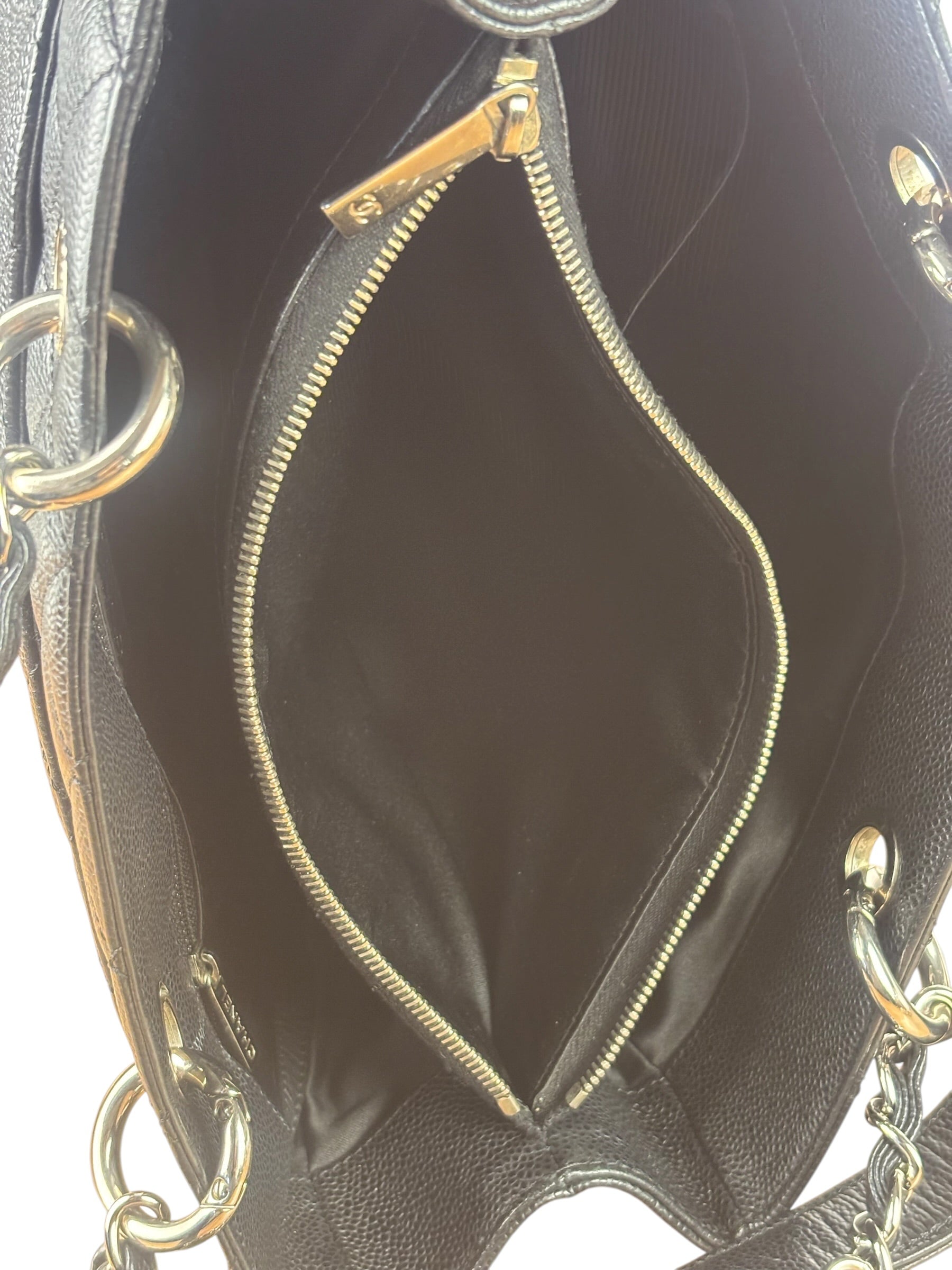 Chanel Black Caviar Quilted Large Shopping Tote 2012