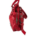 Balenciaga Red Leather Motocross City Two-Way Bag
