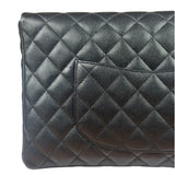 Chanel Black Caviar Quilted Flap Clutch Bag 2019