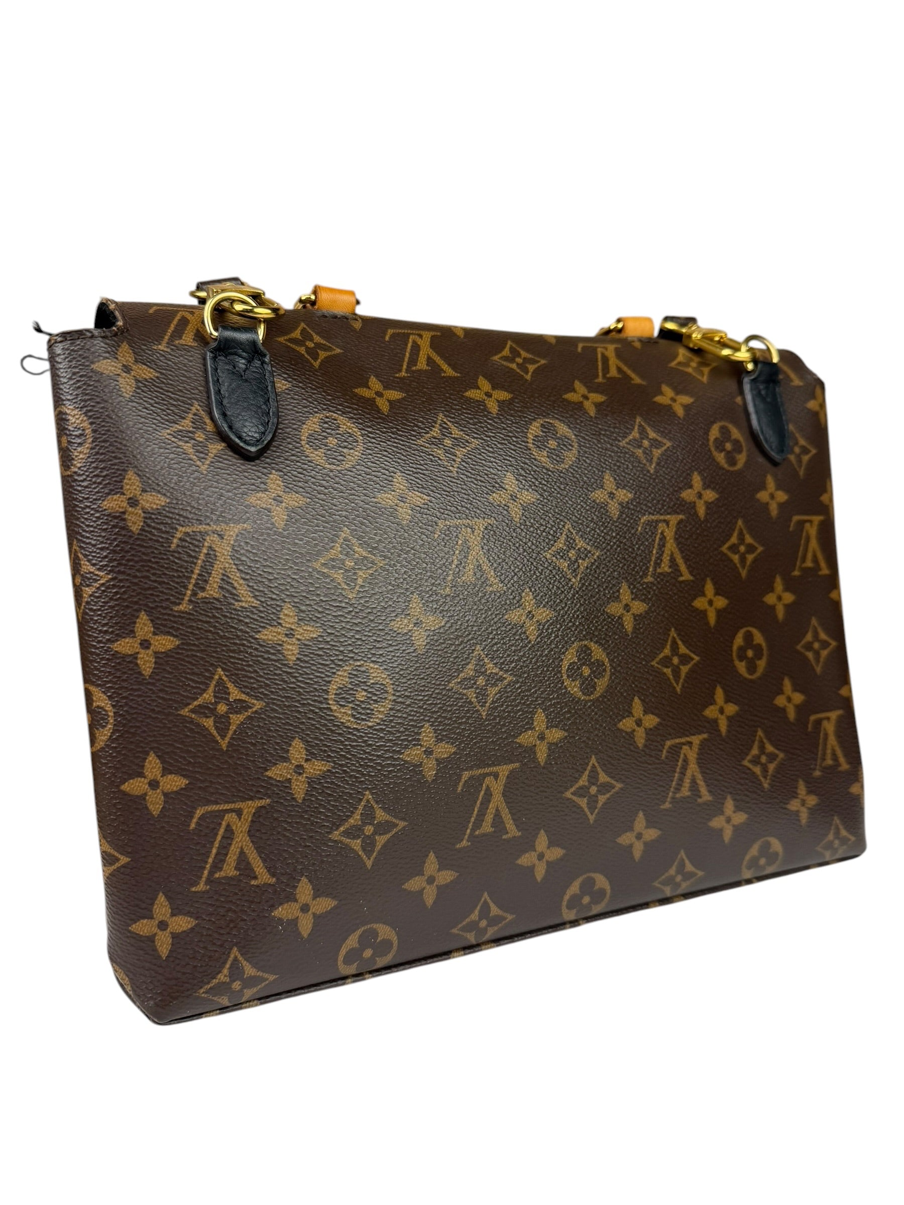 Louis Vuitton Black Leather/ Monogram Marignan 2Way Bag