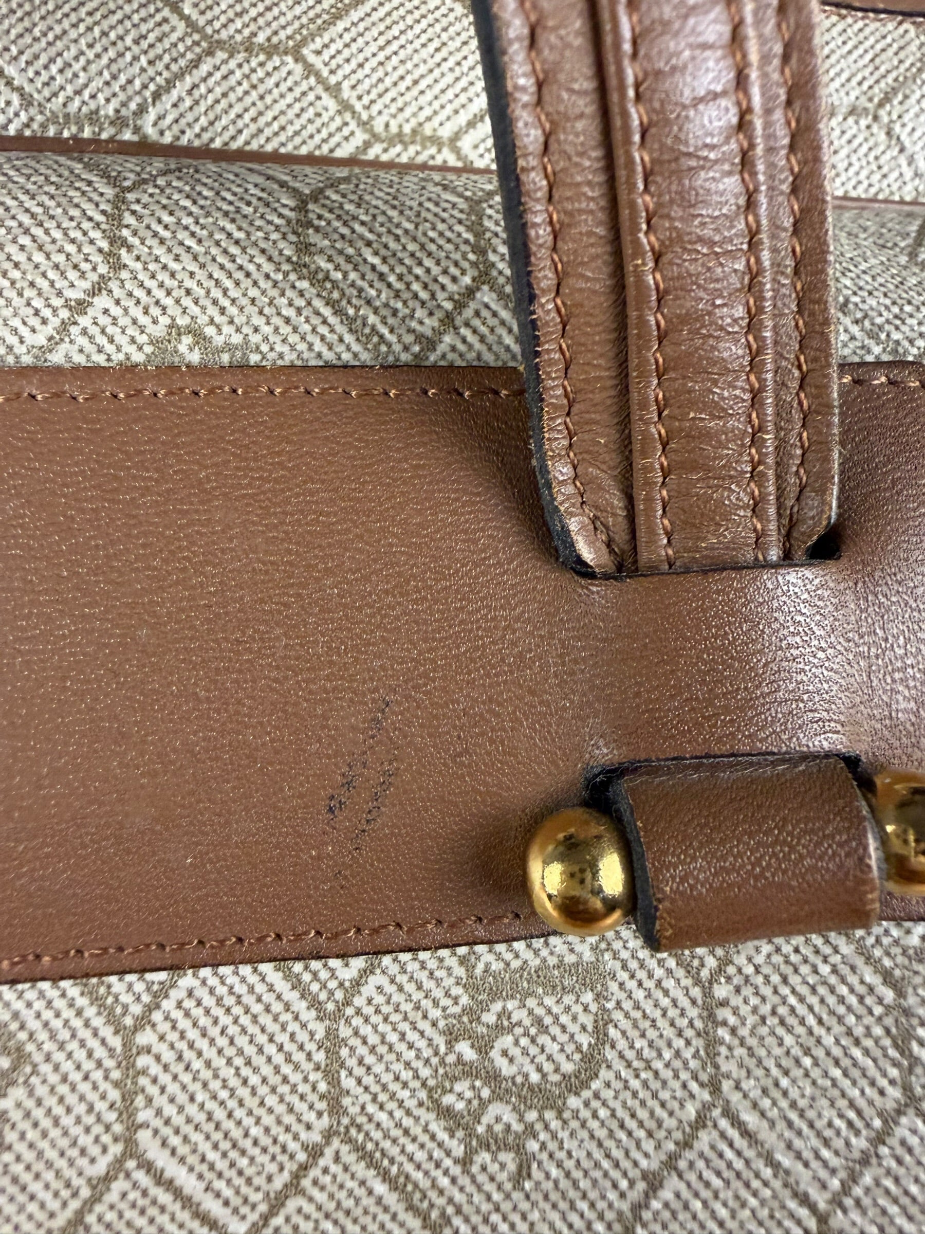 Christian Dior Vintage Beige Honeycomb Boston Bag