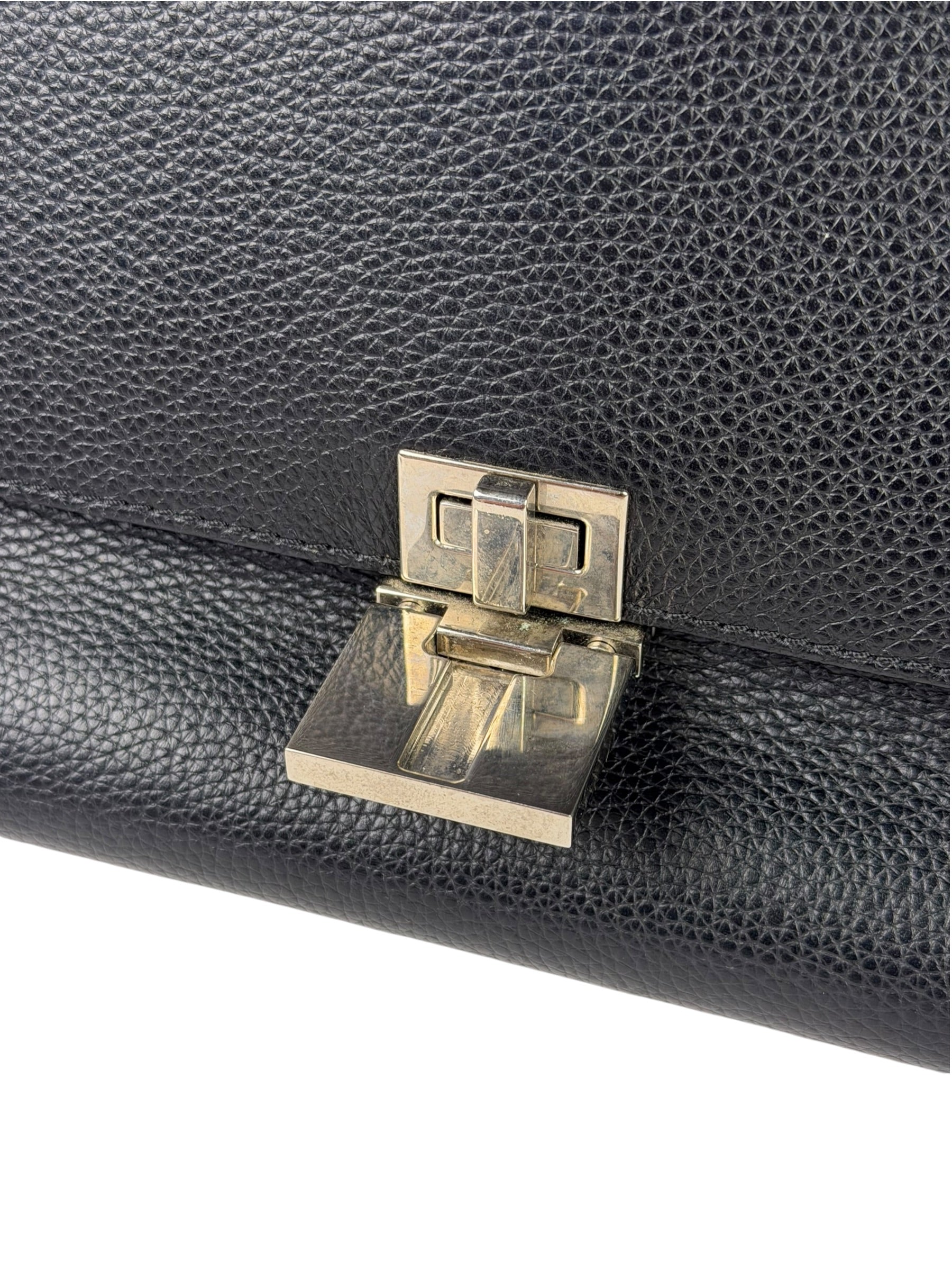 Celine Black Leather/Suede Trapeze Medium Handbag