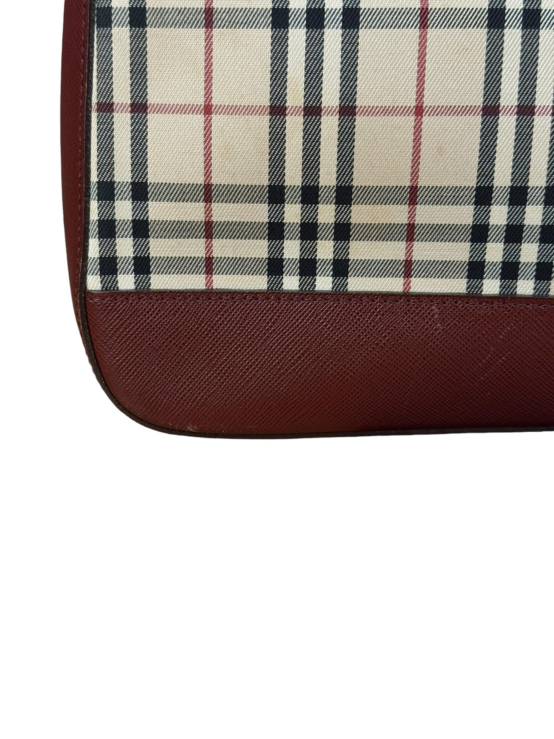 Burberry Vintage House Check Canvas/Leather Shoulder Bag