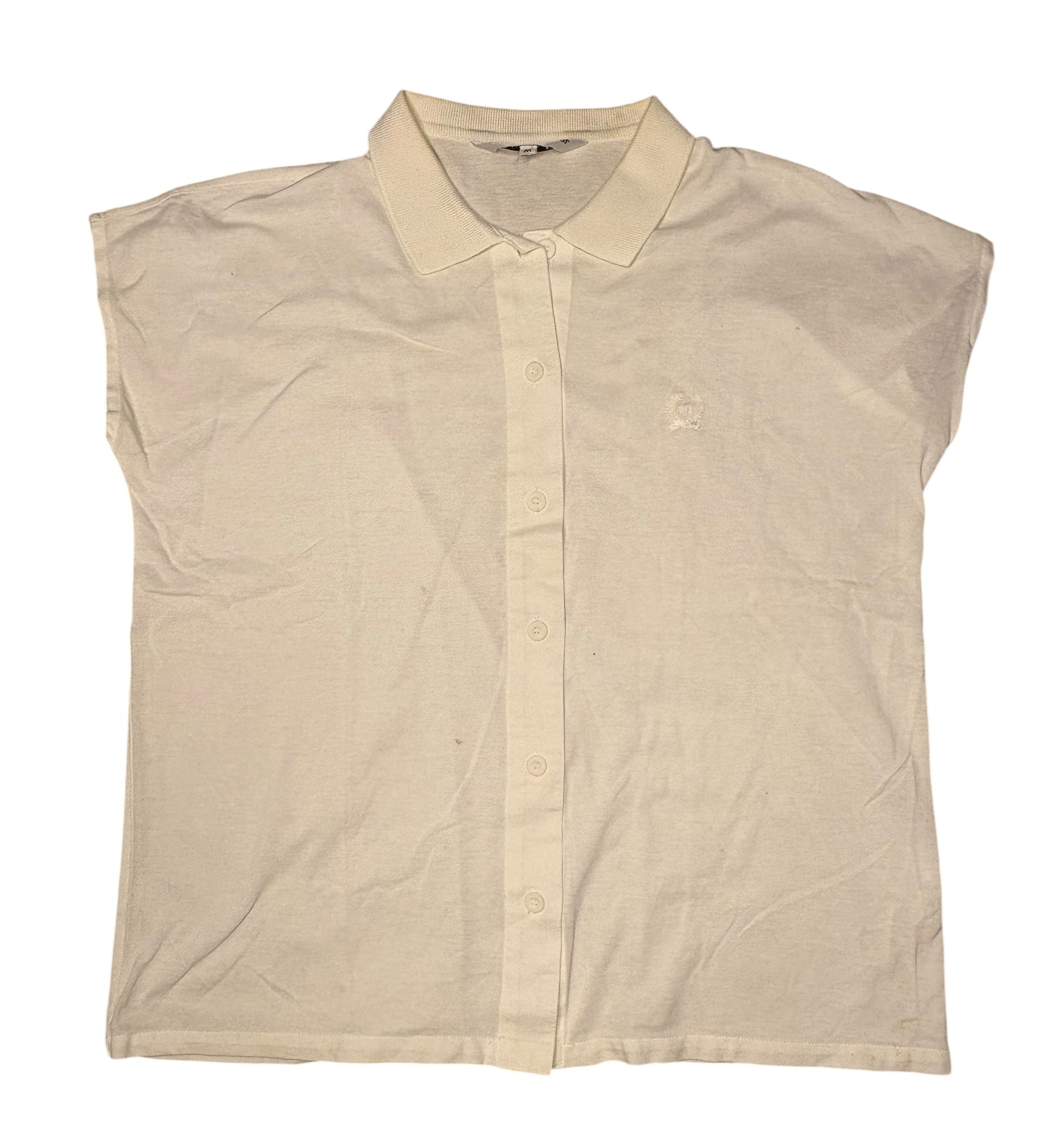 Christian Dior Sports Vintage White Sleeveless Button Up Top
