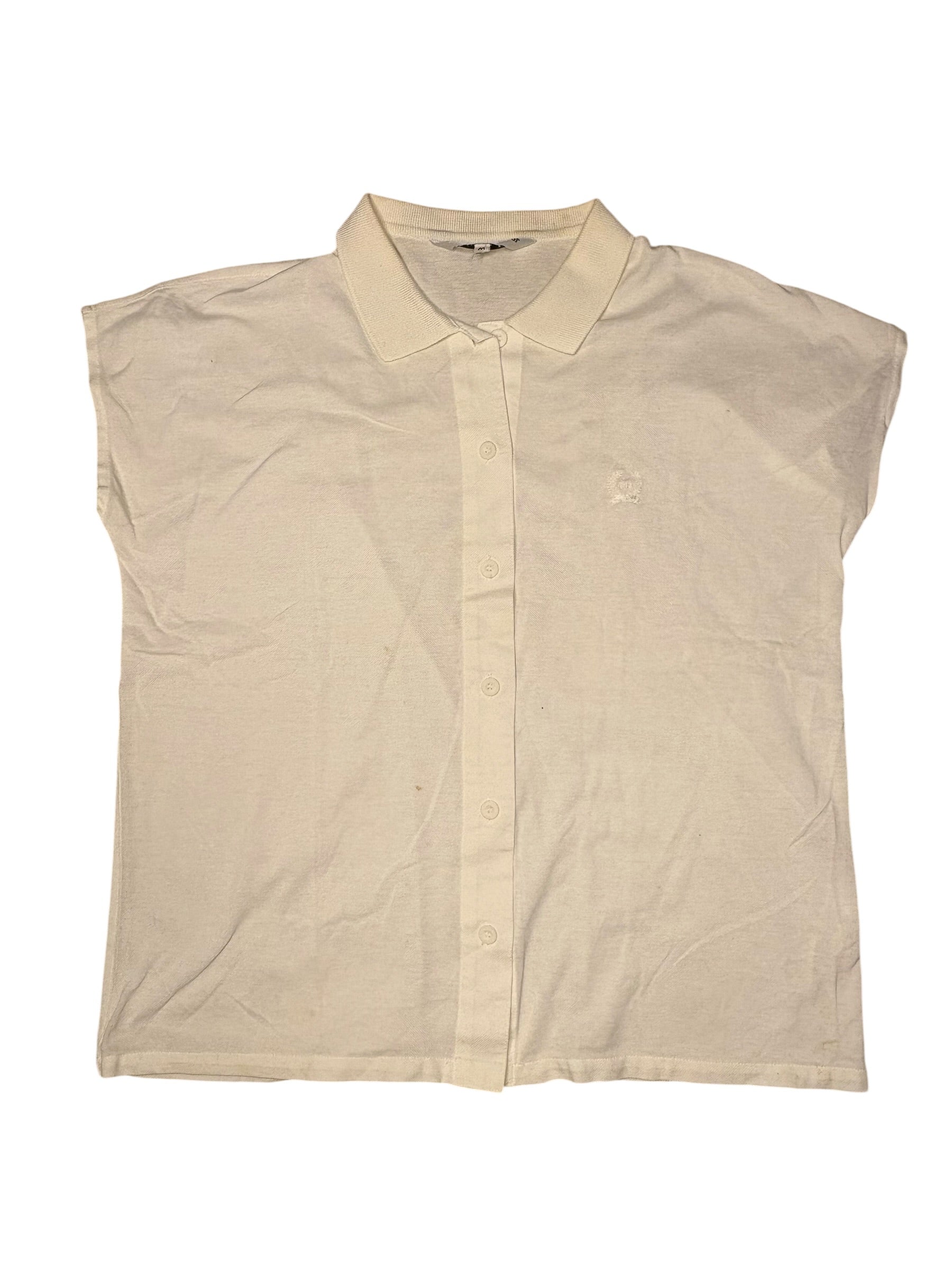 Christian Dior Sports Vintage White Sleeveless Button Up Top