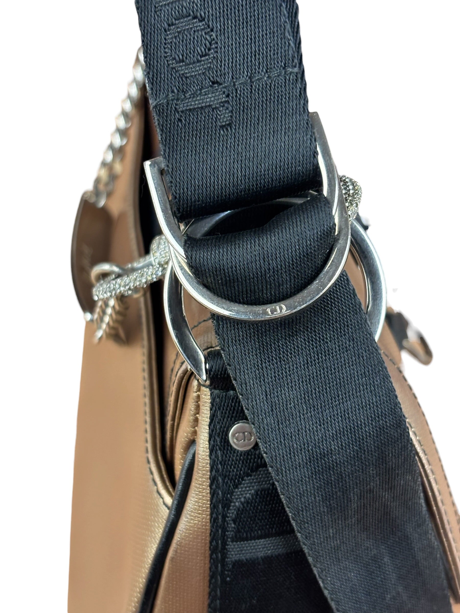Christian Dior Bronze Coated Canvas Hardcore Shoulder Bag