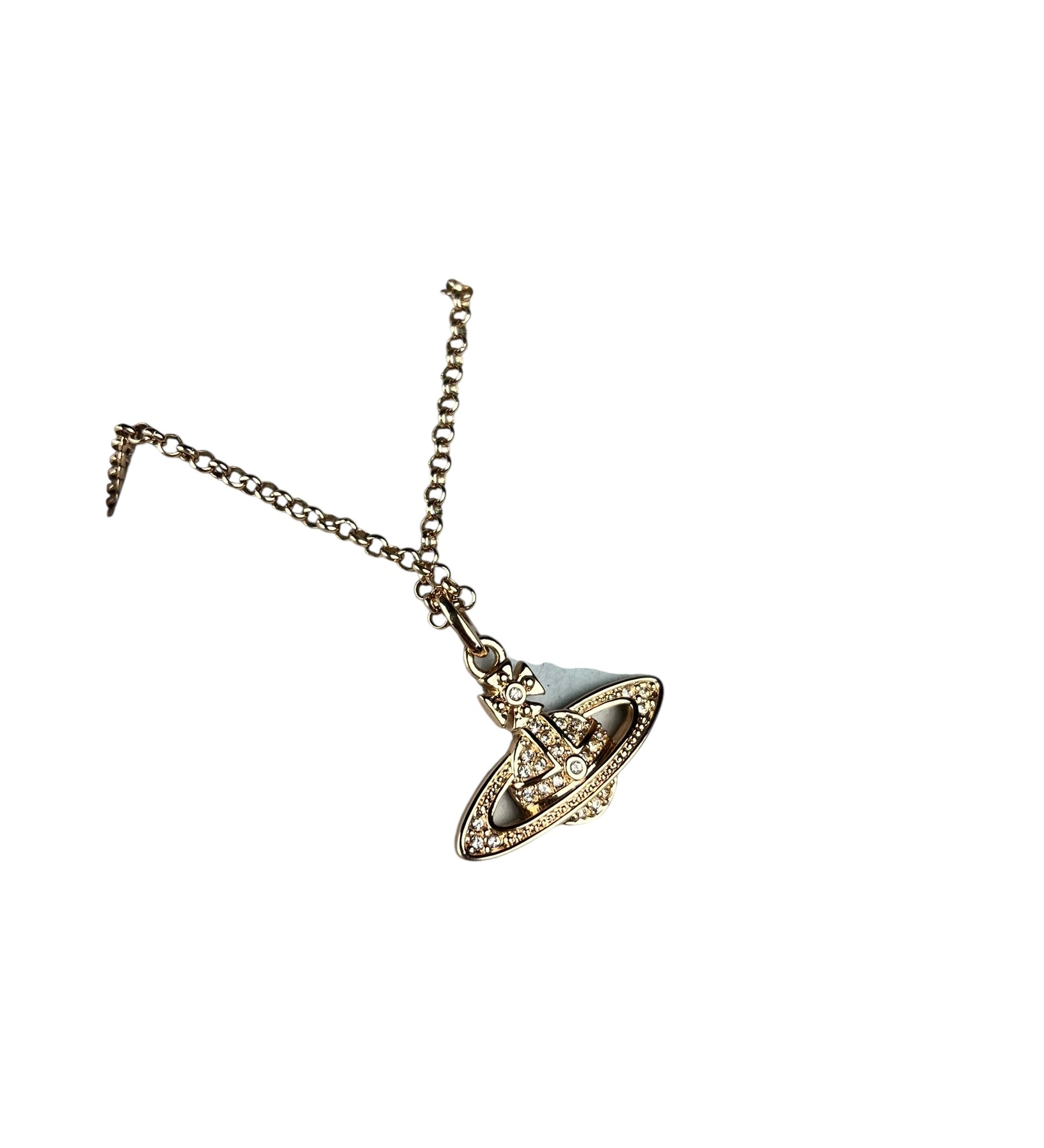 Vivienne Westwood Rose Gold Orb Bas Relief Necklace