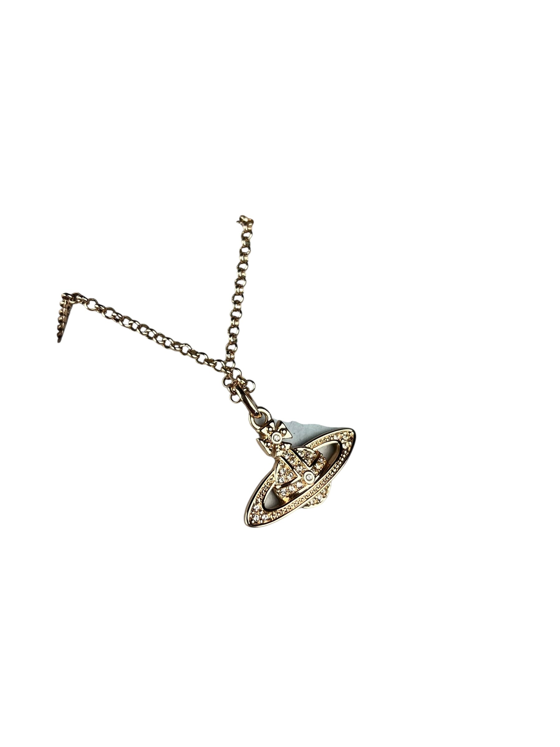 Vivienne Westwood Rose Gold Orb Bas Relief Necklace