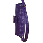 Fendi Purple Nappa Leather Medium Logo Embossed Baguette